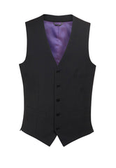Brook Taverner Busso Waistcoat | Charcoal Pinstripe