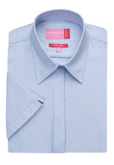 Brook Taverner Ozzero Blouse | Blue Herringbone