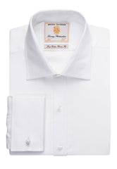 Brook Taverner Andora Shirt | Blue Herringbone