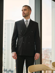 Brook Taverner Ferdinand Double Breasted Jacket | Black