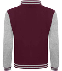 JH043 Burgundy/Heather Grey Back