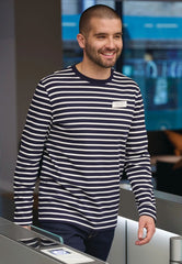 Brook Taverner Amos Breton Top | White/Navy