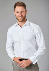 Brook Taverner Andora Shirt | White Herringbone
