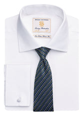 Brook Taverner Andora Shirt | White Herringbone