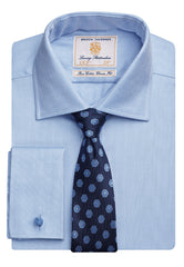 Brook Taverner Andora Shirt | White Herringbone