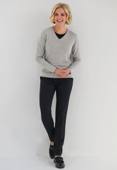 Brook Taverner Atlanta V-neck Jumper | Silver