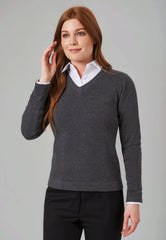 Brook Taverner Atlanta V-neck Jumper | Charcoal