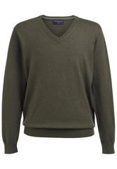 Brook Taverner Berlin V-Neck Jumper | Moss