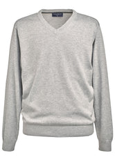 Brook Taverner Boston V-neck Jumper | Charcoal
