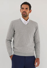 Brook Taverner Boston V-neck Jumper | Navy