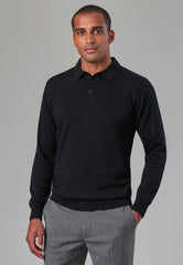 Brook Taverner Casper Knit Polo | Charcoal