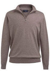 Brook Taverner Copenhagen 1/4 Zip Jumper | Taupe