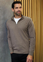 Brook Taverner Copenhagen 1/4 Zip Jumper | Black