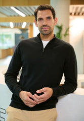 Brook Taverner Copenhagen 1/4 Zip Jumper | Navy