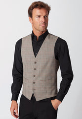 Brook Taverner Emilio Waistcoat | Navy Check