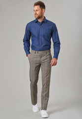 Brook Taverner Fabian Trouser | Navy Check