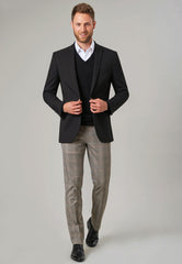Brook Taverner Fabian Trouser | Navy Check