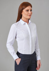 Brook Taverner Franca Blouse | White with front panel design