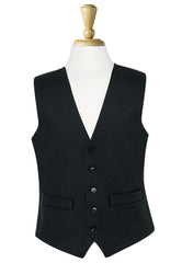 Brook Taverner Black Herringbone Waistcoat | Black h/b