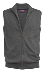 Brook Taverner Lincoln Knitted Zip Gilet | Charcoal