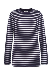 Brook Taverner Lucy Breton Top | Navy/White