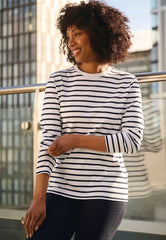Brook Taverner Lucy Breton Top | Navy/White