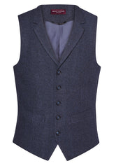 Brook Taverner Memphis Tweed Waistcoat | Navy H/B