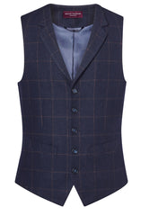 Brook Taverner Memphis Tweed Waistcoat | Navy Check