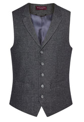 Brook Taverner Memphis Tweed Waistcoat | Navy H/B