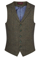 Brook Taverner Memphis Tweed Waistcoat | Grey/Brown