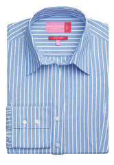 Brook Taverner Perano Blouse | White/Grey Stripe