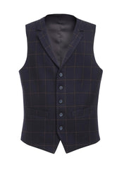 Brook Taverner Rockwood Tweed Waistcoat | Navy H/B