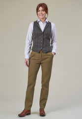 Brook Taverner Greenville Tweed Waistcoat | Grey/Brown