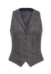 Brook Taverner Greenville Tweed Waistcoat | Grey/Brown