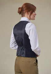 Brook Taverner Greenville Tweed Waistcoat | Navy H/B