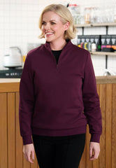 Brook Taverner Stamford 1/4 Zip Sweatshirt | Burgundy