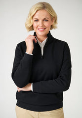 Brook Taverner Stamford 1/4 Zip Sweatshirt | Black
