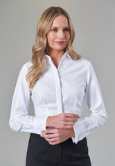 Brook Taverner Villeta Blouse | Blue Herringbone